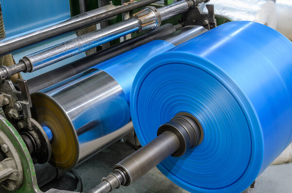 Machine with polyethylene for the production of plastic bags