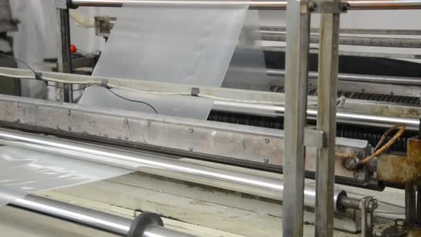 Machine Met Polyethyleen Voor Productie Van Plastic Zakken — Stockvideo