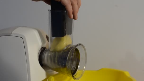 Elektrikli Rende Çiğ Patates Keser — Stok video
