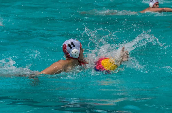 Lviv Ukraine Juin 2019 Athlètes Dans Piscine Jouant Water Polo — Photo