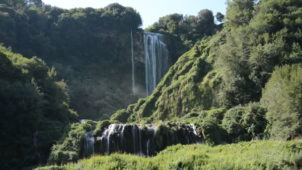 Berg Kaskader Vattenfall Cascata Delle Marmore Italien — Stockvideo