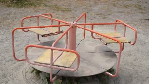 Empty Carousel Playground — Stock Video