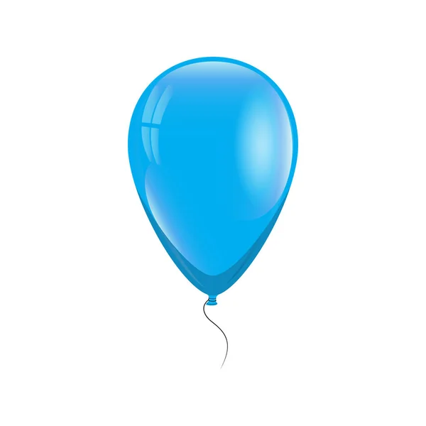 Globo azul con un hilo — Vector de stock