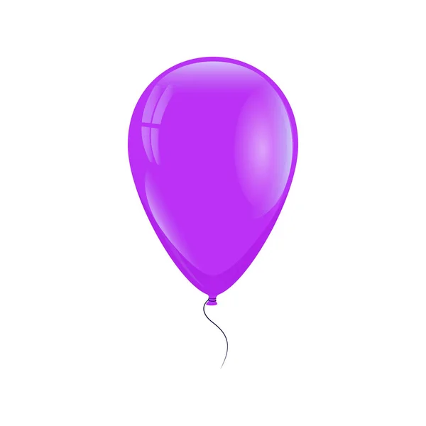 Ballon violet avec un fil — Image vectorielle