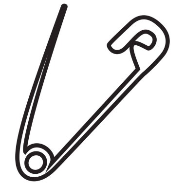 Beyaz arkaplanda izole edilmiş açık güvenlik pin simgesi