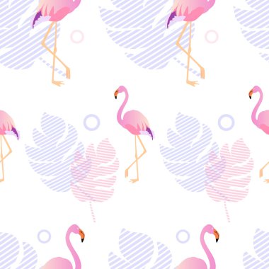 Tropic flamingo seamless modeli