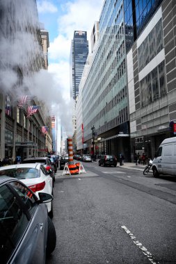 New York şehrinin bir sokakta Buhar havalandırma