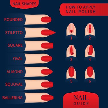 Profesyonel manikür çivi şekiller kümesi