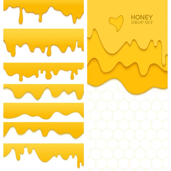 Zestaw kapanie świeży miód i grzebienie — Wektor stockowy