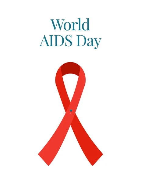 Giornata Mondiale dell'AIDS consapevolezza nastro rosso poster — Vettoriale Stock