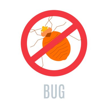 Hata işareti durdurmak. Haşere böcek bir siluet simgesiyle Anti. Kırmızı yasağı uyarı sembolü. Yok edici hizmet şirketleri için mükemmel. Vektör çizim.