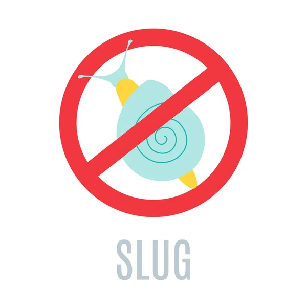 Detener Signo Babosa Icono Plagas Con Una Silueta Insecto Prohibición — Archivo Imágenes Vectoriales