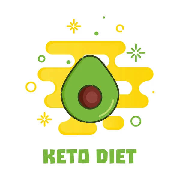 Abacate simbolizando dieta cetogênica para conceito de bem-estar — Vetor de Stock