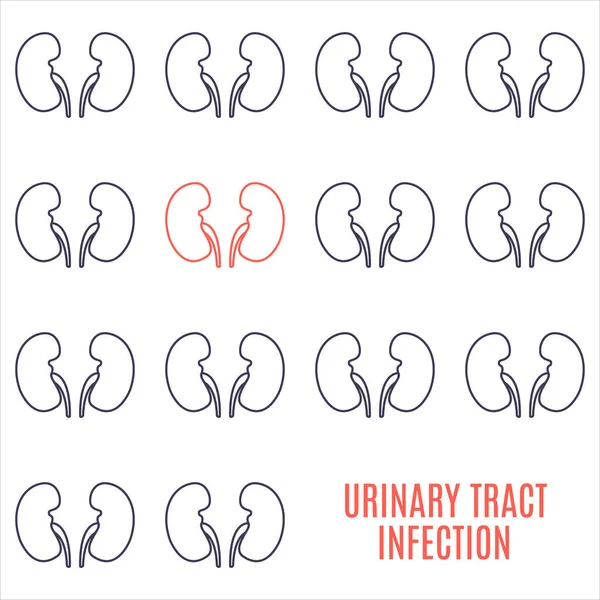 Infezione del tratto urinario icona malattia poster modellato — Vettoriale Stock