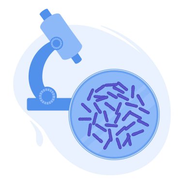 Microscopic bacteria in a petri dish medical poster clipart