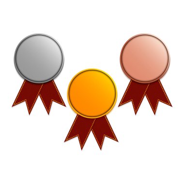 Boş altın, gümüş ve bronz madalya seti