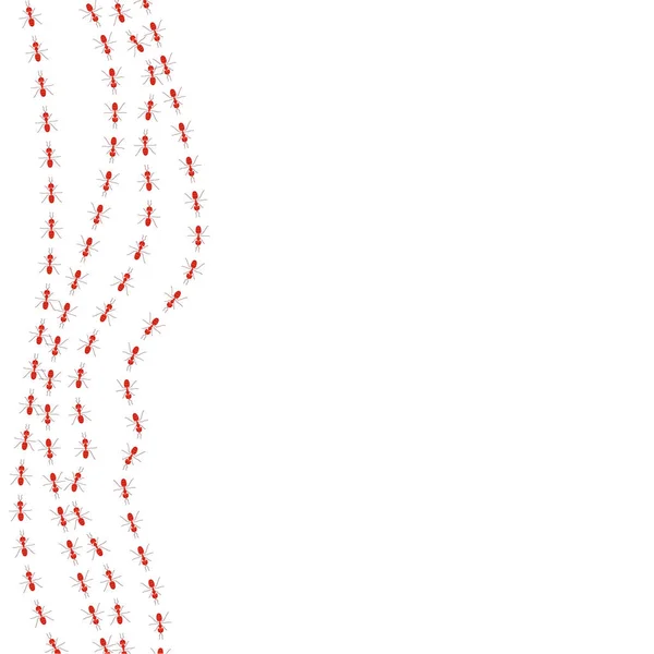 Colonie de fourmis marchantes bannière sur fond blanc — Image vectorielle