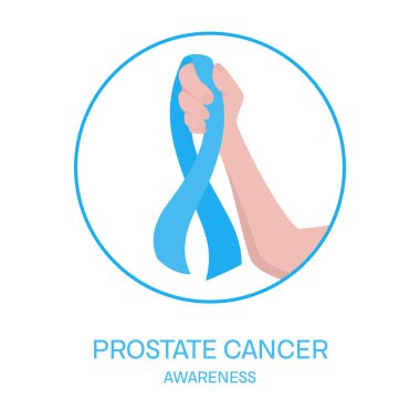 Prostat kanseri mavi kurdele tıbbi illüstrasyonunun farkında