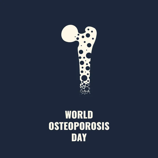 Osteoporose ziekte bewustzijn poster van een femur bot verliezen weefsel — Stockvector