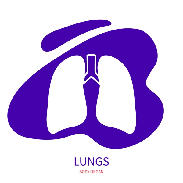 Menselijke longen orgaan silhouet pictogram pictogram pictogram — Stockvector