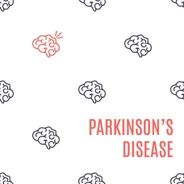 Cartel médico de la enfermedad de Parkinson con patrón cerebral — Vector de stock