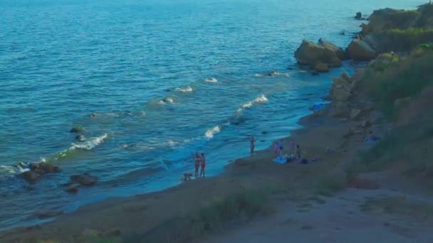 Sunny Black Sea Coast Stones — Stock Video