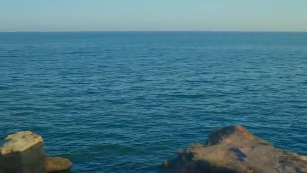 Litorale Soleggiato Del Mar Nero Con Pietra19 — Video Stock