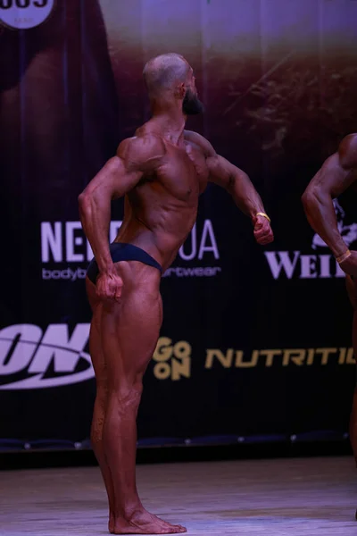 Mænds Ydeevne Kiev City Bodybuilding Cup Lokaler Kiev Polytechnic Institute - Stock-foto