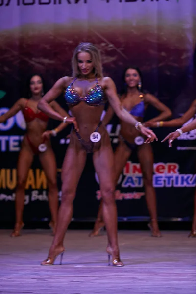 Spettacolo Femminile Alla Coppa Del Bodybuilding Della Città Kiev Nei — Foto Stock