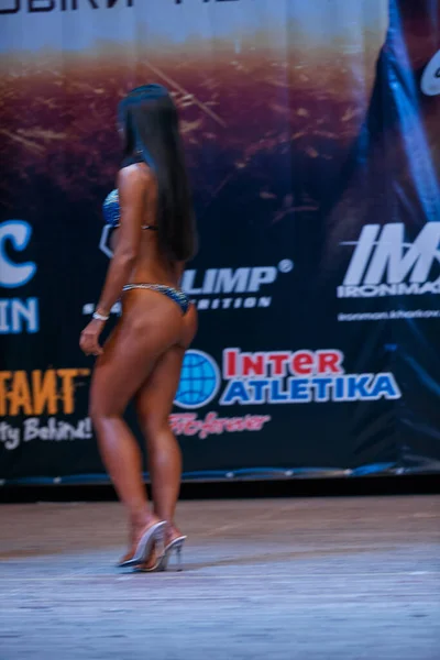 Performance Femminile Alla Coppa Del Bodybuilding Della Città Kiev Nei — Foto Stock