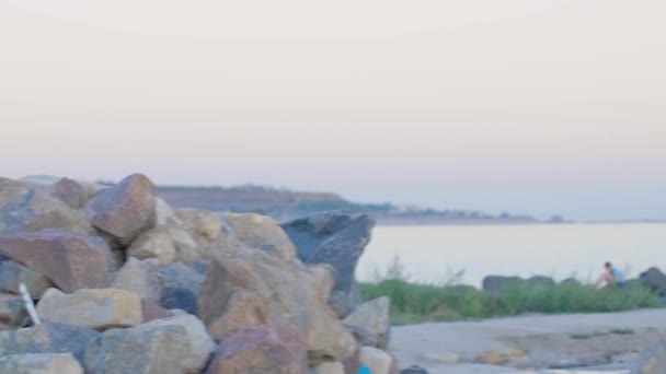 Praia fragata pôr do sol no mar negro odessa 12 Setembro 2020 — Vídeo de Stock