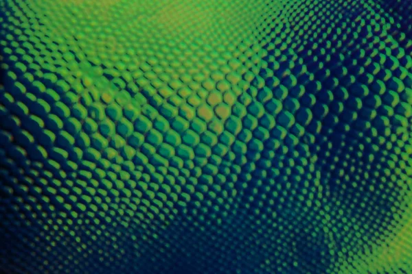 Abstract trendy holographic snake background with neon mint and green colors.