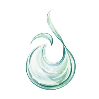 Suluboya mavi dalga özü, izole. Kozmetik bileşimi için gerçekçi su, turkuaz renkli