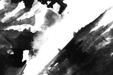 Soyut siyah mürekkep lekesi. Suluboya kağıdına Çin mürekkep arkaplanı. 