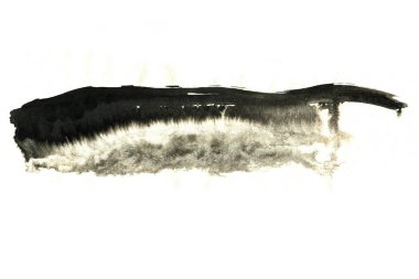 Soyut siyah mürekkep lekesi. Suluboya kağıdına Çin mürekkep arkaplanı. 