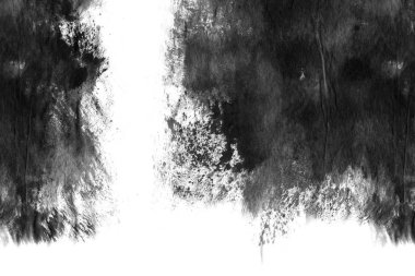Soyut siyah mürekkep lekesi. Suluboya kağıdına Çin mürekkep arkaplanı. 