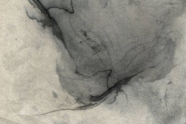 Soyut siyah mürekkep lekesi. Suluboya kağıdına Çin mürekkep arkaplanı. 