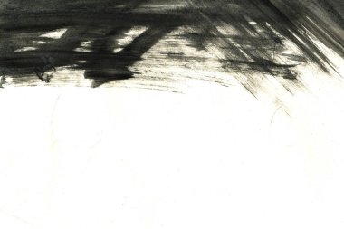 Soyut siyah mürekkep lekesi. Suluboya kağıdına Çin mürekkep arkaplanı. 