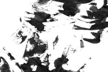 Soyut siyah mürekkep lekesi. Suluboya kağıdına Çin mürekkep arkaplanı. 
