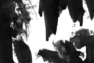 Soyut siyah mürekkep lekesi. Suluboya kağıdına Çin mürekkep arkaplanı. 