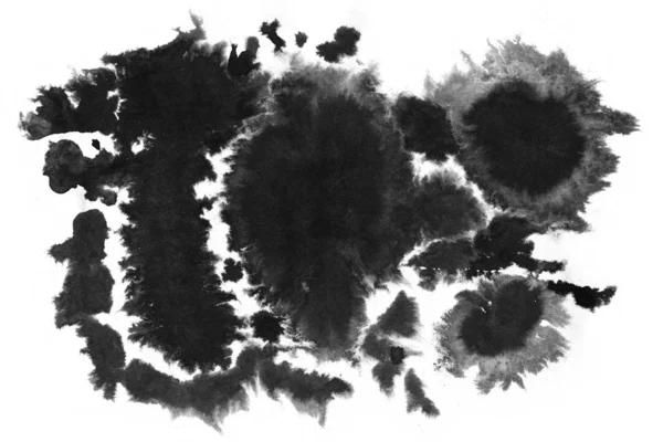 Abstract Black Ink Stain Chinese Ink Background Watercolor Paper — Stock Photo, Image