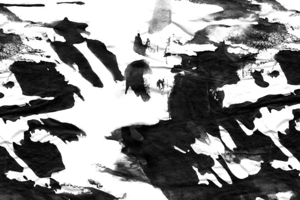 Abstract black ink stain. Chinese ink background on watercolor paper.