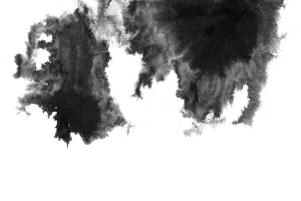 Abstract Black Ink Stain Chinese Ink Background Watercolor Paper — Stock Photo, Image