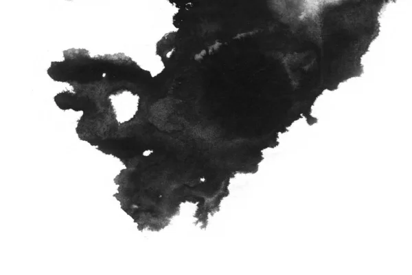 Абстрактное Черное Пятно Китайские Чернила Акварельной Бумаге — стоковое фото