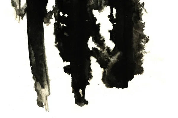 Abstract Black Ink Stain Chinese Ink Background Watercolor Paper — Stock Photo, Image