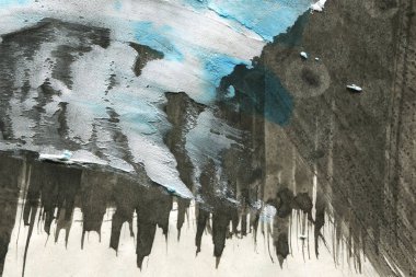 Soyut mürekkep arka plan. Mermer tarzı. Beyaz kağıt üzerinde siyah boya kontur dokusu. Grunge çamur sanat. Görüntüyü spackling yapıştırın. Web tasarım için guaş duvar kağıdı. Alçıpan çamur sanat. Tablomsu plaste