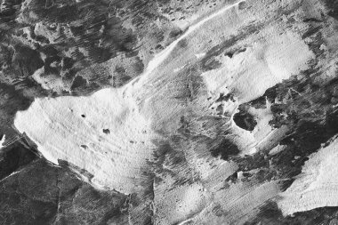 Soyut mürekkep arka plan. Mermer tarzı. Beyaz kağıt üzerinde siyah boya kontur dokusu. Grunge çamur sanat. Görüntüyü spackling yapıştırın. Web tasarım için guaş duvar kağıdı. Alçıpan çamur sanat. Tablomsu plaste