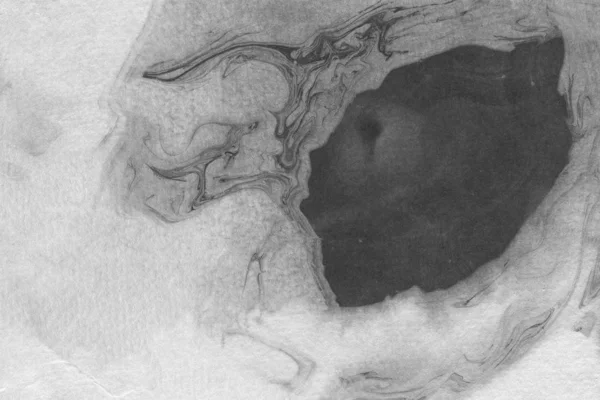 Абстрактное Черное Пятно Китайские Чернила Акварельной Бумаге — стоковое фото