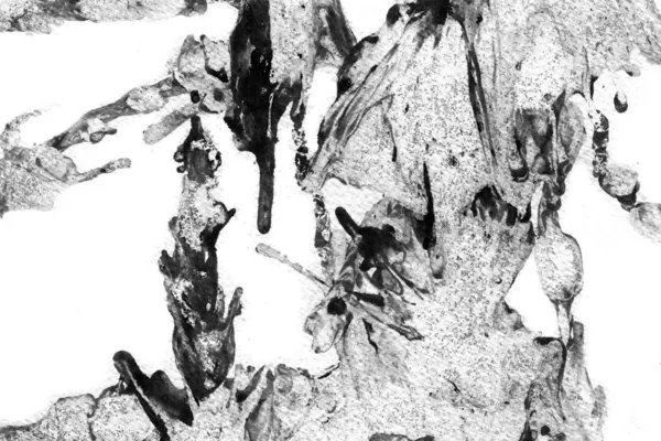 Абстрактный Чернильный Фон Мраморный Стиль Черно Белая Краска Мазком Текстуры — стоковое фото