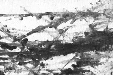 Soyut mürekkep arkaplanı. Mermer tarzı. Beyaz kağıda siyah boya dokusu. Ağ ve oyun tasarımı için duvar kağıdı. Grunge çamur sanatı. Kalem suyunun makro resmi. Koyu Smear